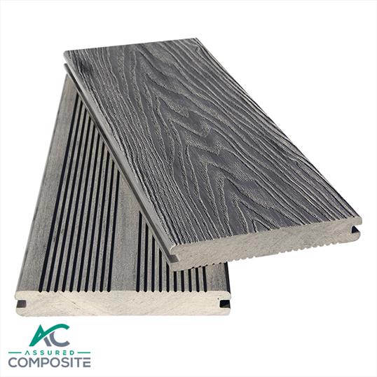 Solid Composite Decking Grey Art Grain On Top - Assured Composite