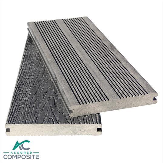 Assured Solid Composite Decking Grey Art Groove On Top