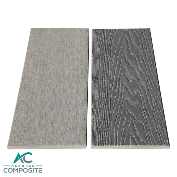 Light Grey And Grey Fascia Grain and Sanded Side by Side - Assured Composite