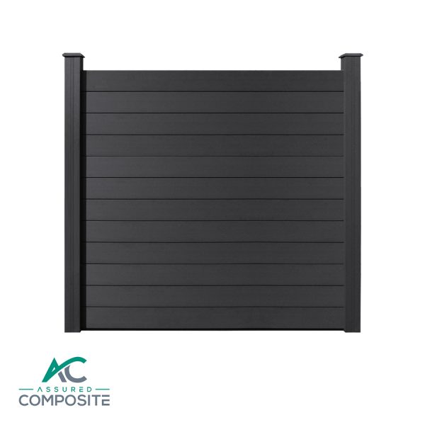 Luxury Black Sanded Composite Fence Panel - Assured Composite