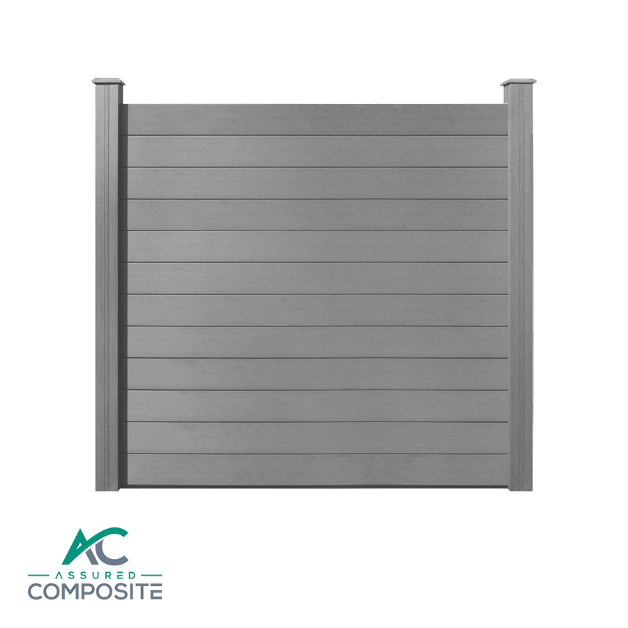 Luxury Grey Sanded Composite Fence Panel - Assured Composite