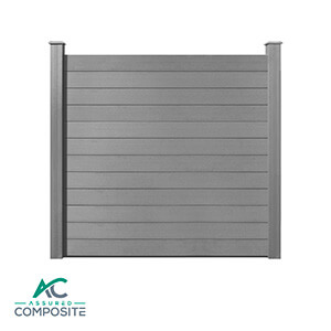 Grey Luxury Sanded Composite Fence Panel - Assured Composite